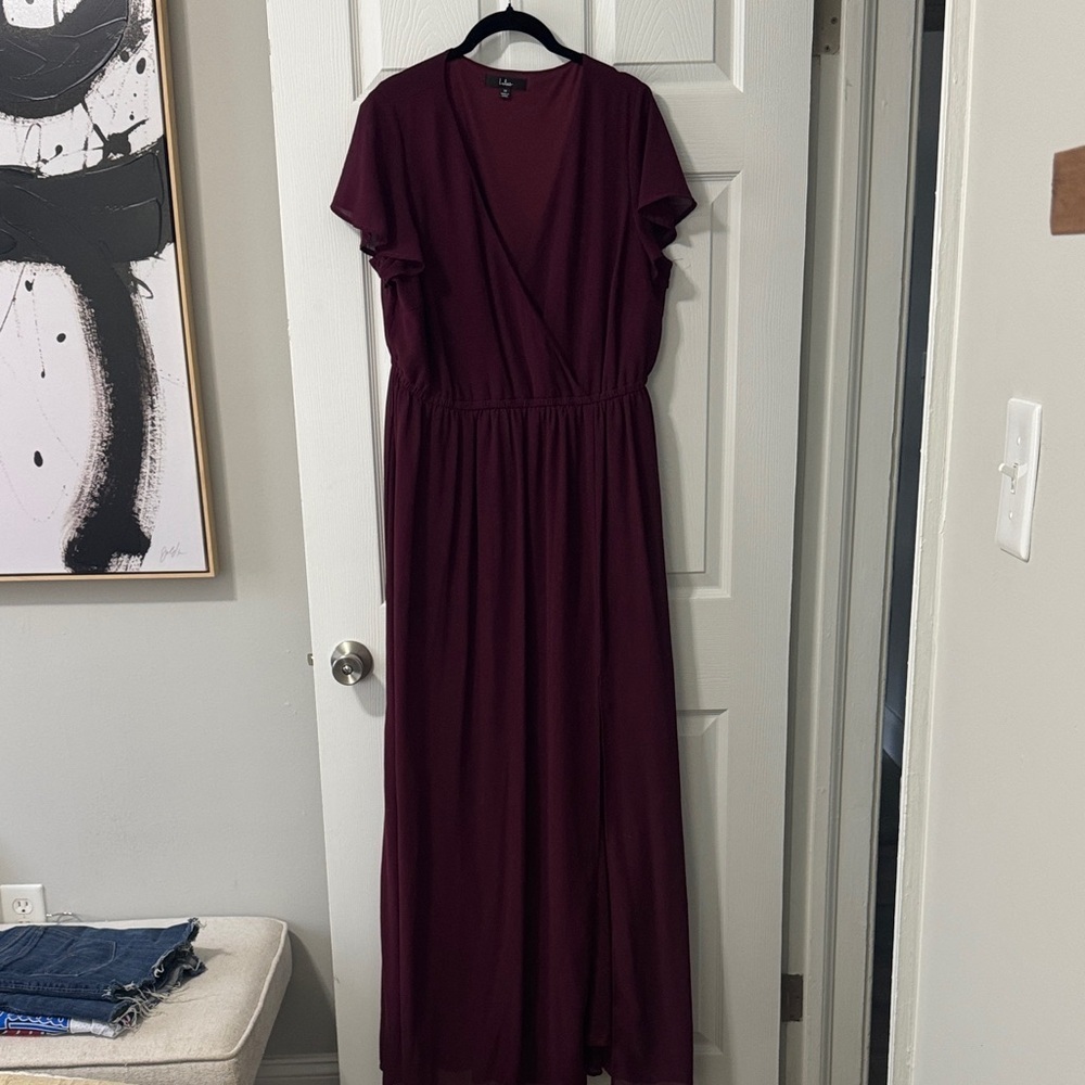 Lulu's Deep Burgundy Maxi Dress
